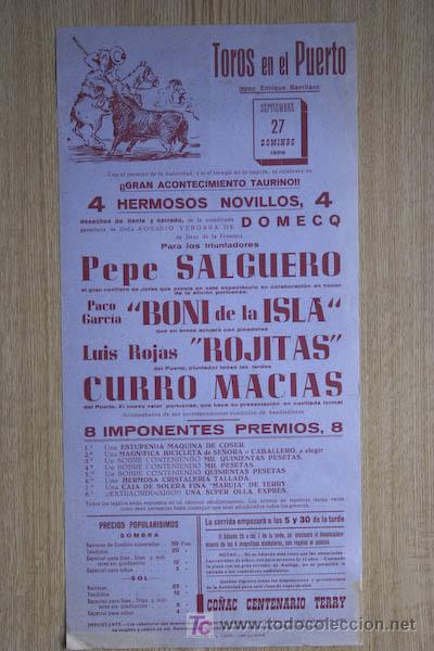 Affissi Tauromachia: Cartel de toros de El Puerto.