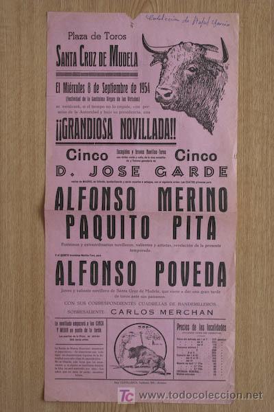 Affissi Tauromachia: Cartel de toros de Santa Cruz de Mudela.
