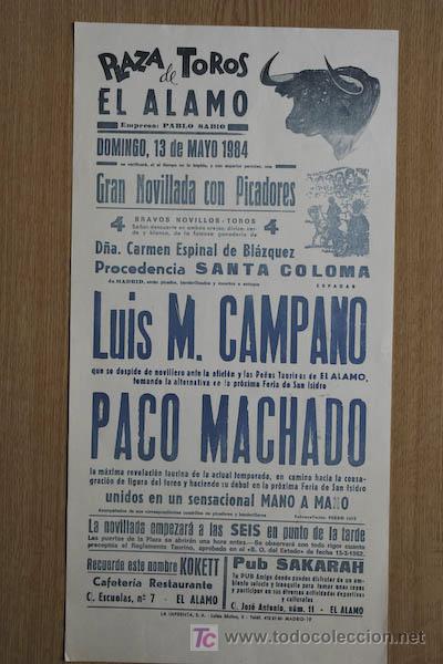 Affissi Tauromachia: Cartel de toros de El &Aacute;lamo.