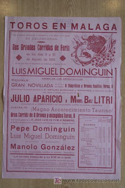 Carteles toros: Cartel de toros de M&aacute;laga. - Foto 1