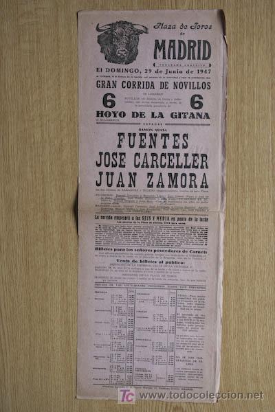Carteles toros: Cartel de toros de Madrid. 1947. - Foto 1