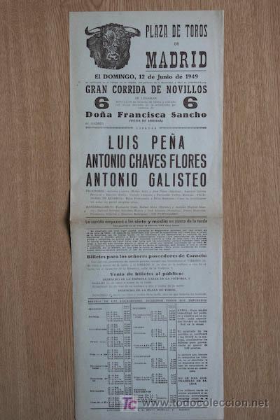Carteles Toros: Cartel de toros de Madrid. 1949.