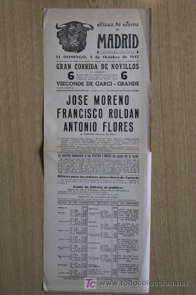 Affissi Tauromachia: Cartel de toros de Madrid. 1947-