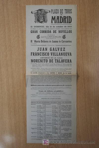 Plakate Stiere: CARTEL DE TOROS DE MADRID. 1955.