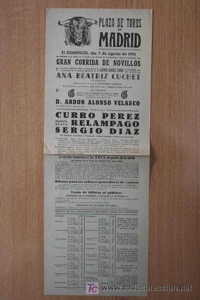 Plakate Stiere: Cartel de toros de Madrid. 1955.