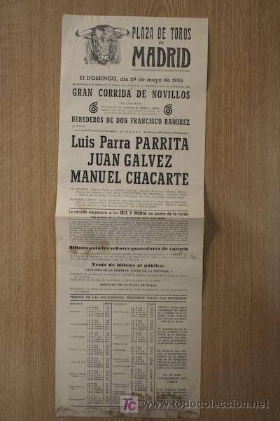 Plakate Stiere: Cartel de toros de Madrid. 1955.
