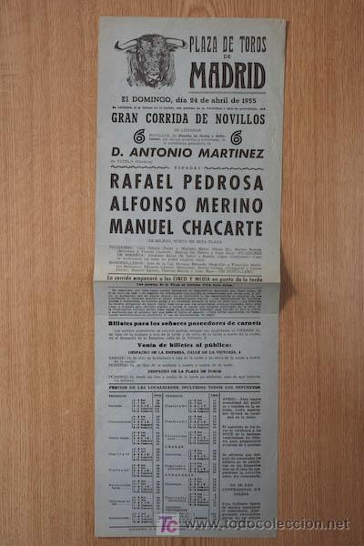 Plakate Stiere: CARTEL DE TOROS DE MADRID. 1955.