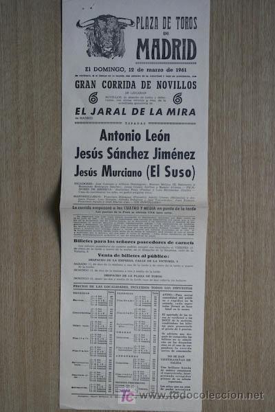 Plakate Stiere: Cartel de toros de Madrid. 1961.