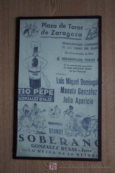 Carteles toros: Cartel de toros de Zaragoza. 1950. - Foto 1