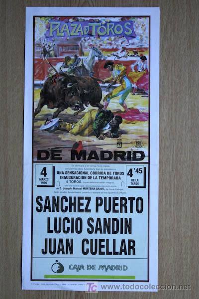 Carteles Toros: Cartel de toros de Madrid. 1990.