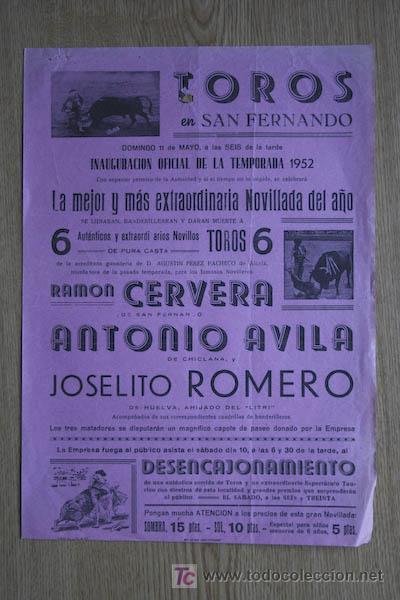 Carteles Toros: Cartel de toros de San Fernando.