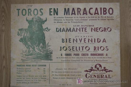 Carteles Toros: Cartel de toros de Maracaibo..