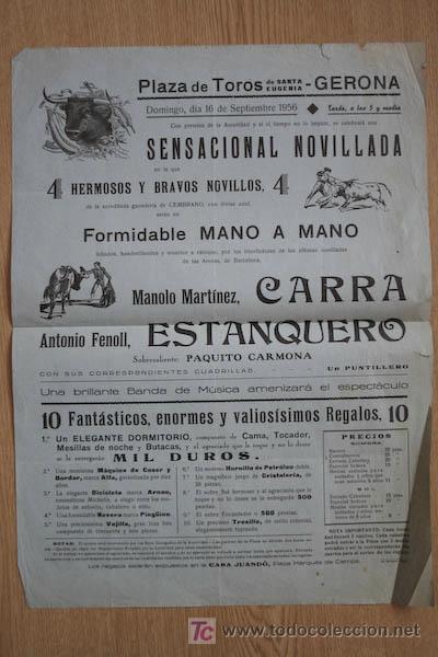 Carteles Toros: Cartel de toros de Gerona.