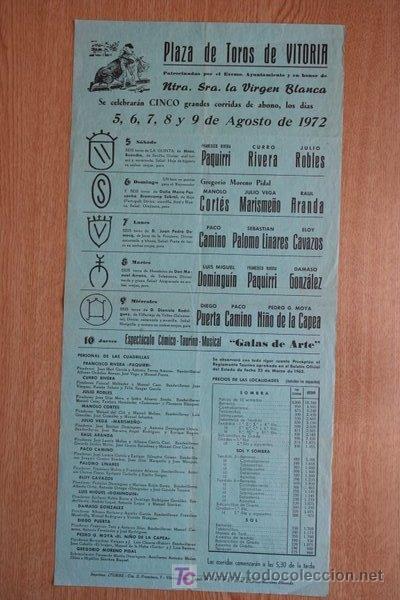 Carteles toros: Cartel de toros de Vitoria. - Foto 1