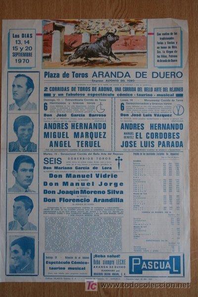 Carteles toros: Cartel de toros de Aranda de Duero. - Foto 1