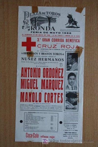 Carteles toros: Cartel de toros de Ronda. - Foto 1