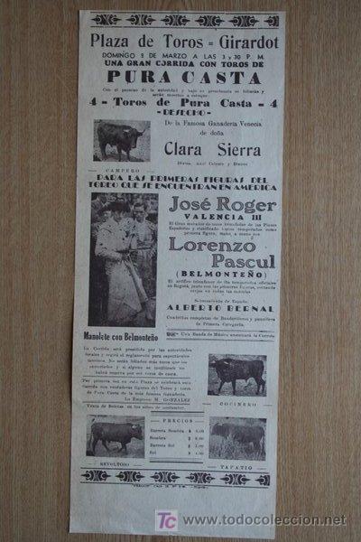 Cartazes Touros: Cartel de toros de Girardot. Colombia.