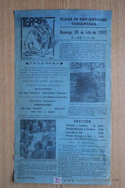 Cartazes Touros: Cartel de toros de Arequipa. Per&uacute;.