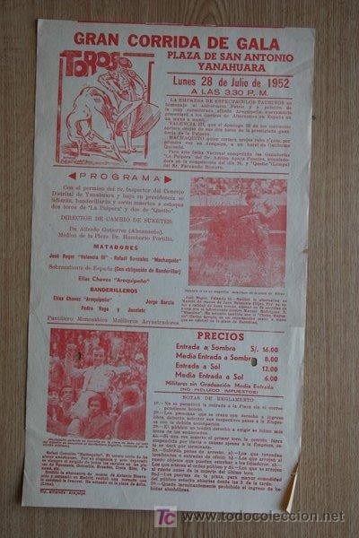 Cartazes Touros: Cartel de toros de Arequipa. Per&uacute;.