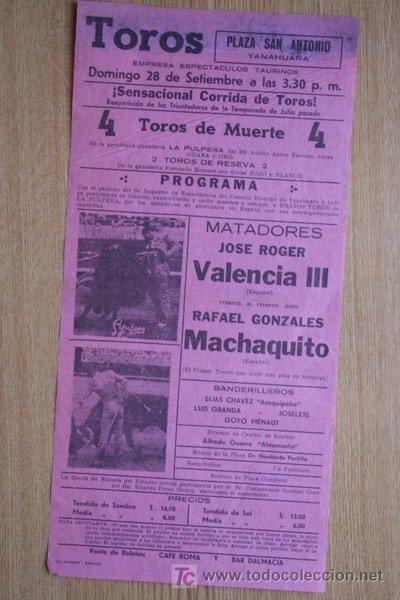 Cartazes Touros: Cartel de toros de Arequipa. Per&uacute;.