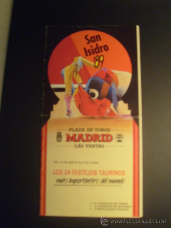 Carteles toros: programa de mano san isidro 1989 - Foto 1