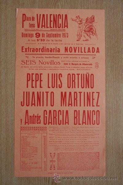 Carteles toros: Cartel de toros de Valencia. 1973. - Foto 1