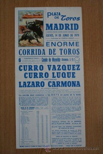 Cartazes Touros: Cartel de toros de Madrid. 1979.