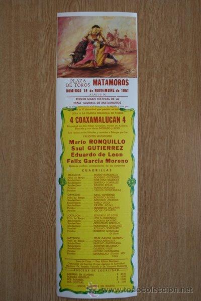 Cartazes Touros: Cartel de toros de M&eacute;xico. 1961.