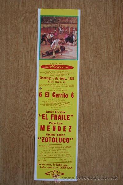 Cartazes Touros: Cartel de toros de M&eacute;xico.  1984.
