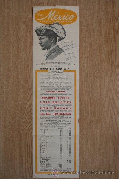 Cartazes Touros: Cartel de toros de M&eacute;xico. 1955.