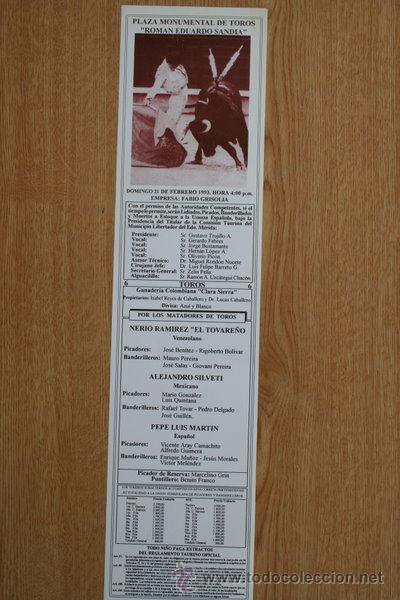 Cartazes Touros: Cartel de toros de Venezuela.  1993