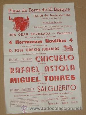 Carteles toros: CARTEL DE TOROS EN EL BOSQUE, DE 1966 - Foto 1