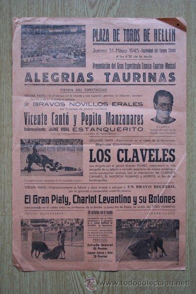 Bull Posters: Cartel de toros de Hell&iacute;n. 1945.
