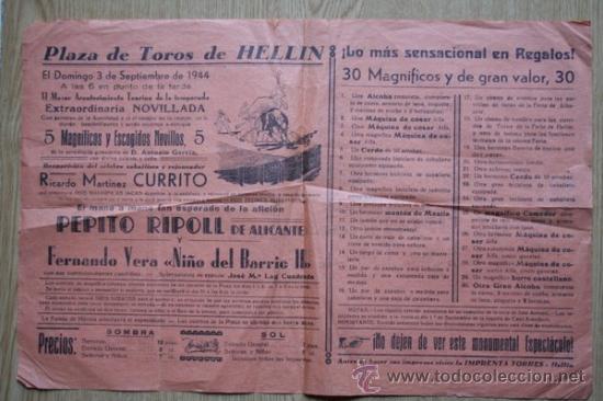 Bull Posters: Cartel de toros de Hell&iacute;n. 1944.