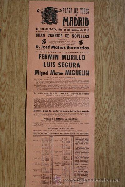 Bull Posters: Cartel de toros de Madrid. 1957.
