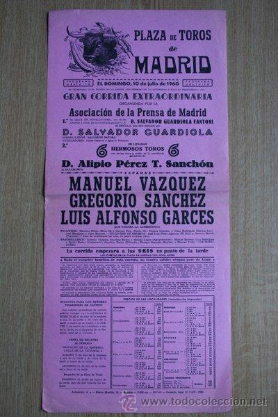 Carteles toros: Cartel de toros de Madrid. 1959. - Foto 1