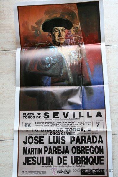Carteles Toros: Cartel de toros de Sevilla. 1992.