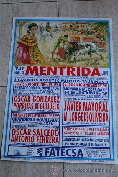 Carteles toros: Cartel de toros de M&eacute;ntrida. 1993. - Foto 1