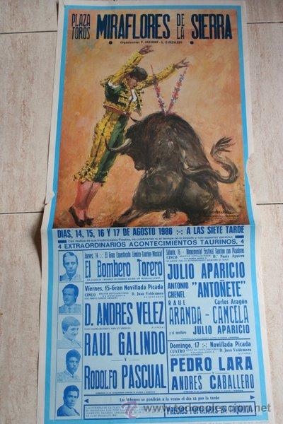 Cartazes Touros: Cartel de toros de Miraflores de la Sierra. 1986