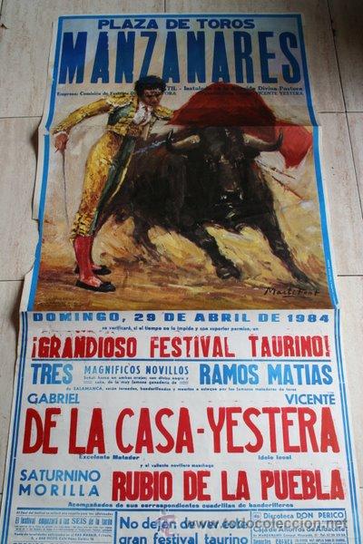 Cartazes Touros: Cartel de toros de Manzanares. 1984.