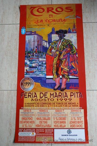 Carteles toros: Cartel de toros de La Coru&ntilde;a. 1999. - Foto 1