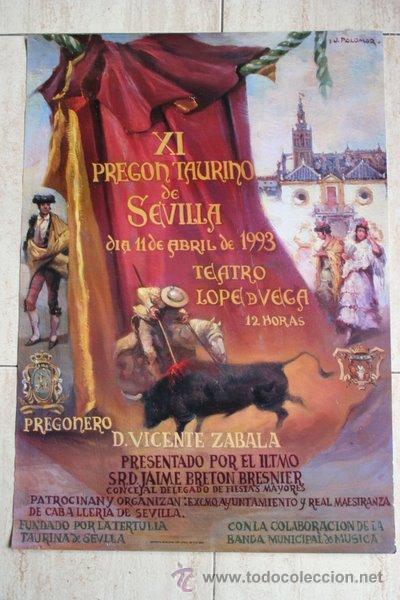 Cartazes Touros: Cartel de toros de Sevilla. XI Preg&oacute;n Taurino. 1993.