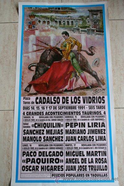 Cartazes Touros: Cartel de toros de Cadalos de los Vidrios. 1991.