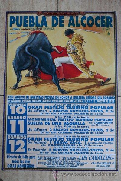 Cartazes Touros: Cartel de toros de Puebla de Alcocer. 2001.