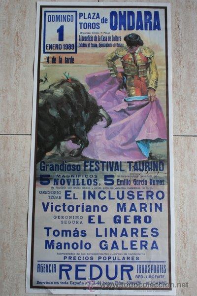 Cartazes Touros: Cartel de toros de Ondara. 1989.