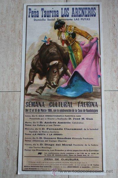 Cartazes Touros: Cartel de toros de la Pe&ntilde;a Taurina Los Areneros. 1984.