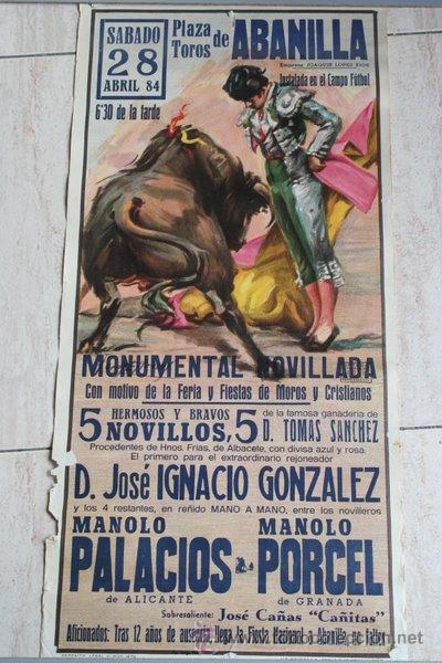 Carteles toros: Cartel de toros de Abanilla. 1984. - Foto 1