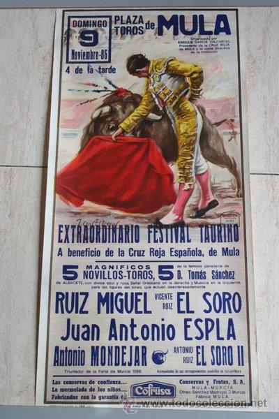 Carteles toros: Cartel de toros de Mula. 1986. - Foto 1