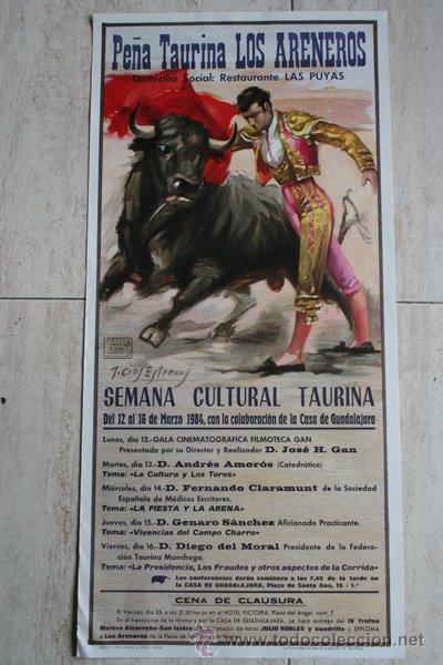 Cartazes Touros: Cartel de toros de La Pe&ntilde;a Taurina Los Areneros, 1984.