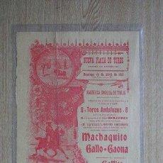 Carteles Toros: CARTEL DE DE TOROS DE BARCELONA. 1913.. Lote 23432689